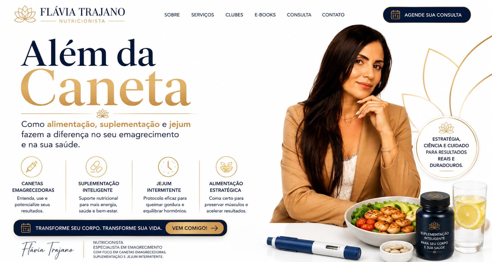 Al&eacute;m da Caneta: Como Alimenta&ccedil;&atilde;o, Suplementa&ccedil;&atilde;o e Jejum Fazem a Diferen&ccedil;a no Seu Emagrecimento e na Sua Sa&uacute;de